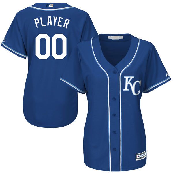 Women Kansas City Royals Majestic Royal Blue Cool Base Alternate MLB Jersey->women mlb jersey->Women Jersey